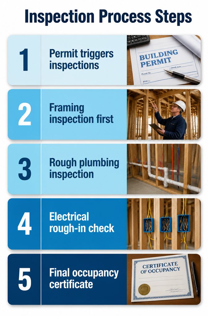 Checklist graphic for inspection processes during construction.