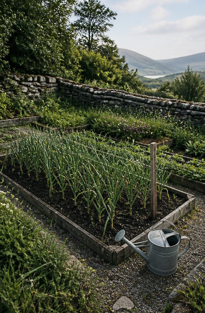 How to Plant Garlic: 6 Steps from Soil Prep to Curing 5 Watering garlic plants to maintain proper moisture levels.