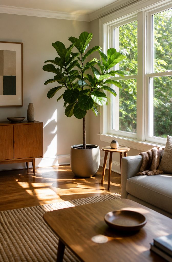 A photograph illustrating light requirements for houseplants.