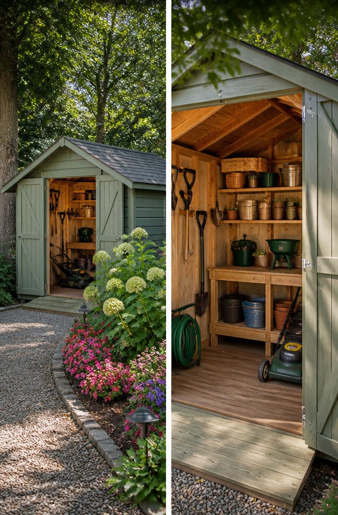 How to Build a Wooden Shed: 7 Steps from Foundation to Finish 7 A wooden shed with options for paint and stain for exterior finishing.